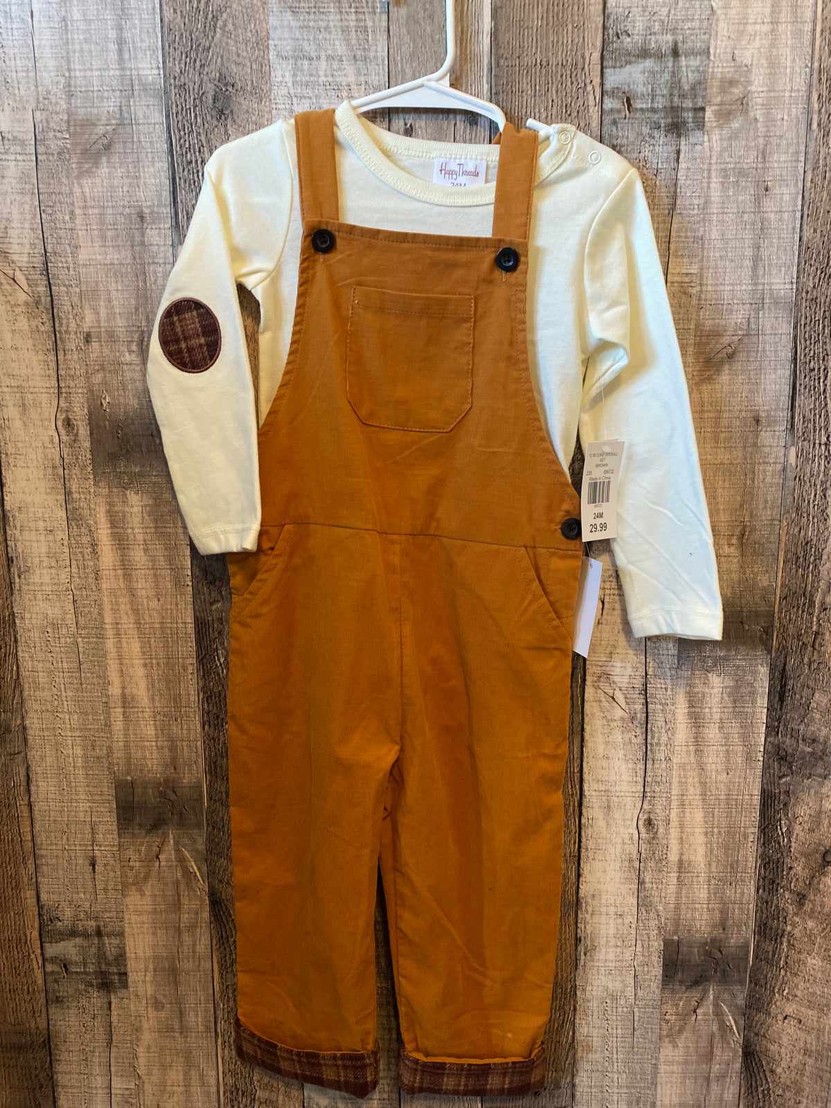 Happy Threads 24 Month Overall Set NWT