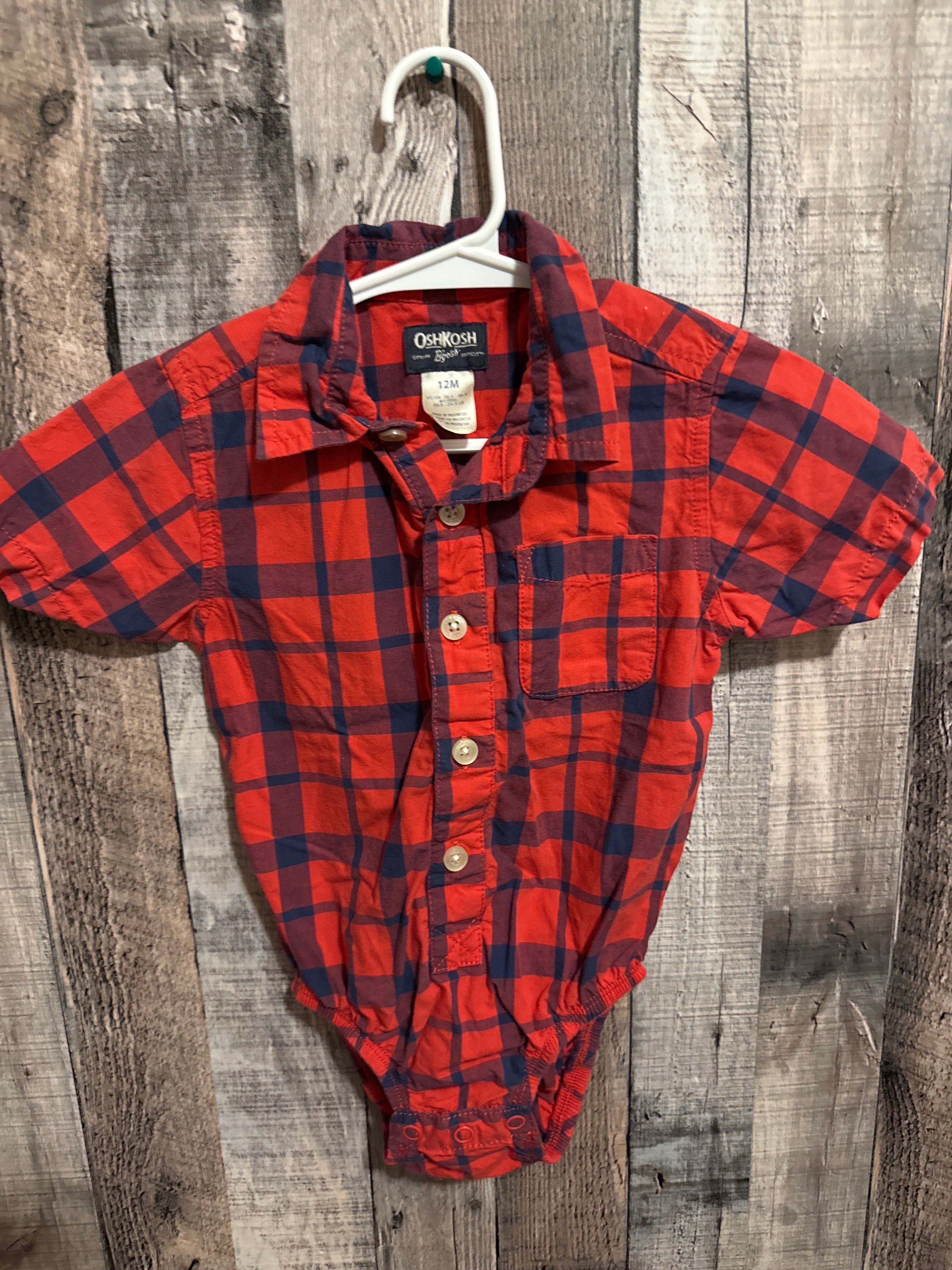 12 month button up onesie