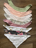 Set of 8 bandana bibs