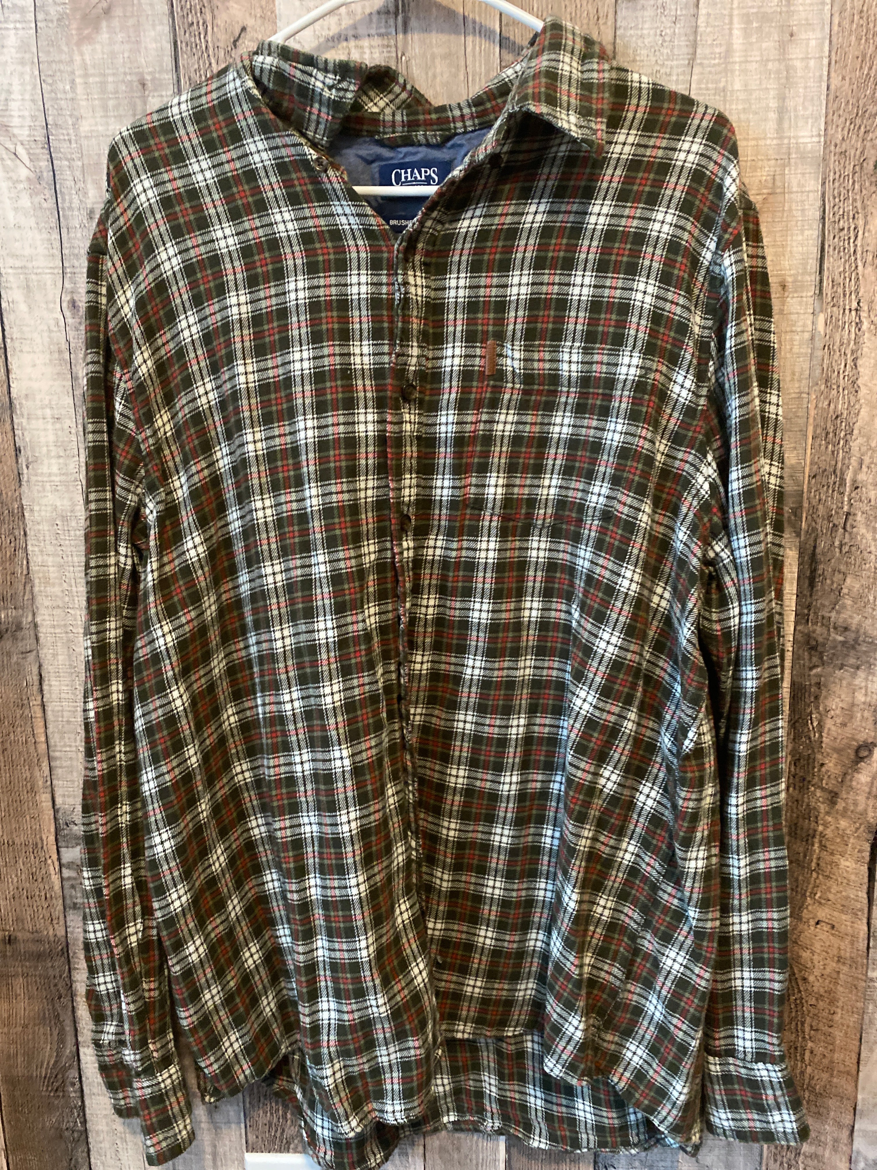 Chaps 2XL Brushed Flannel Button Up