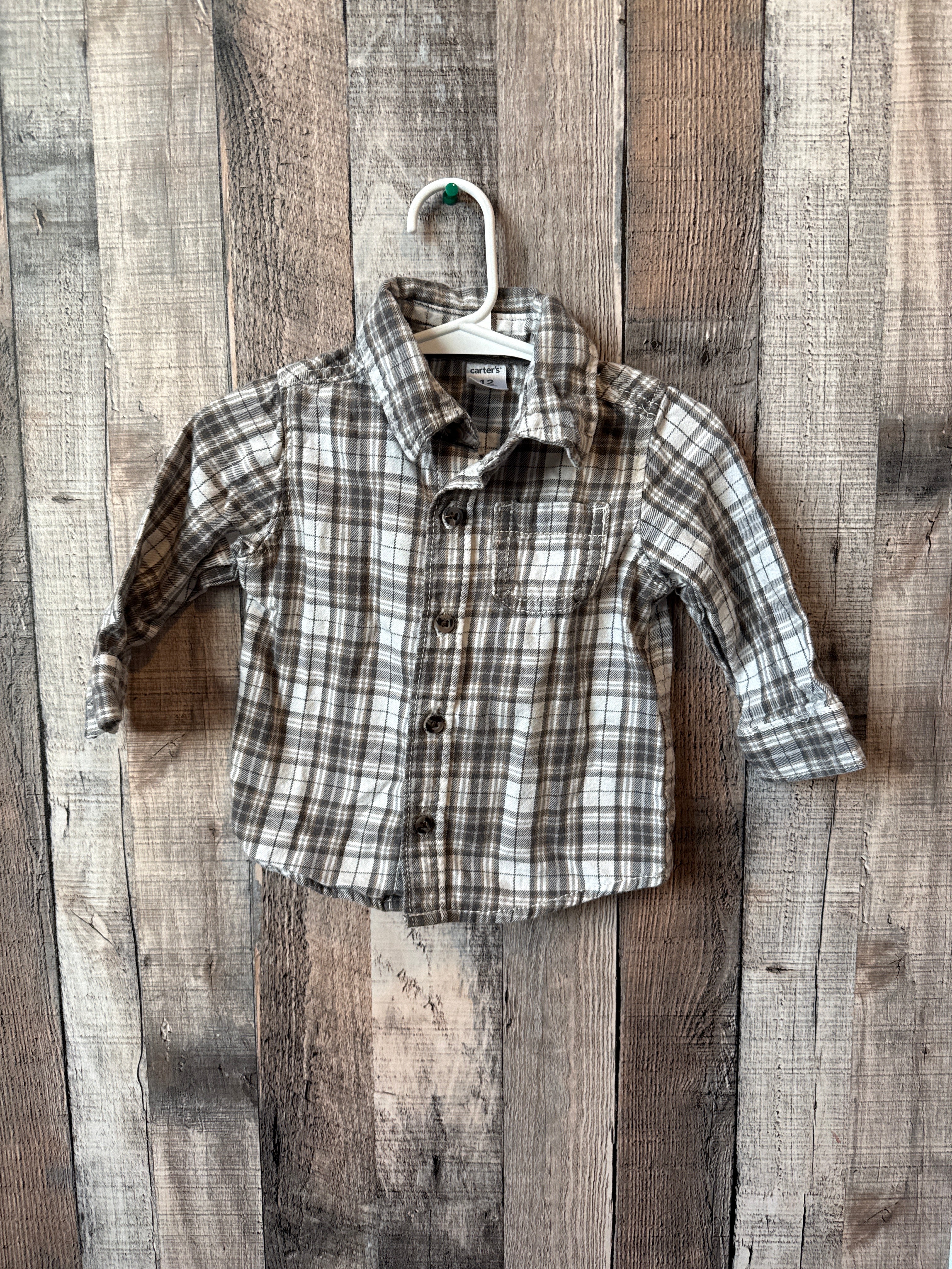 12 month boys flannel button up