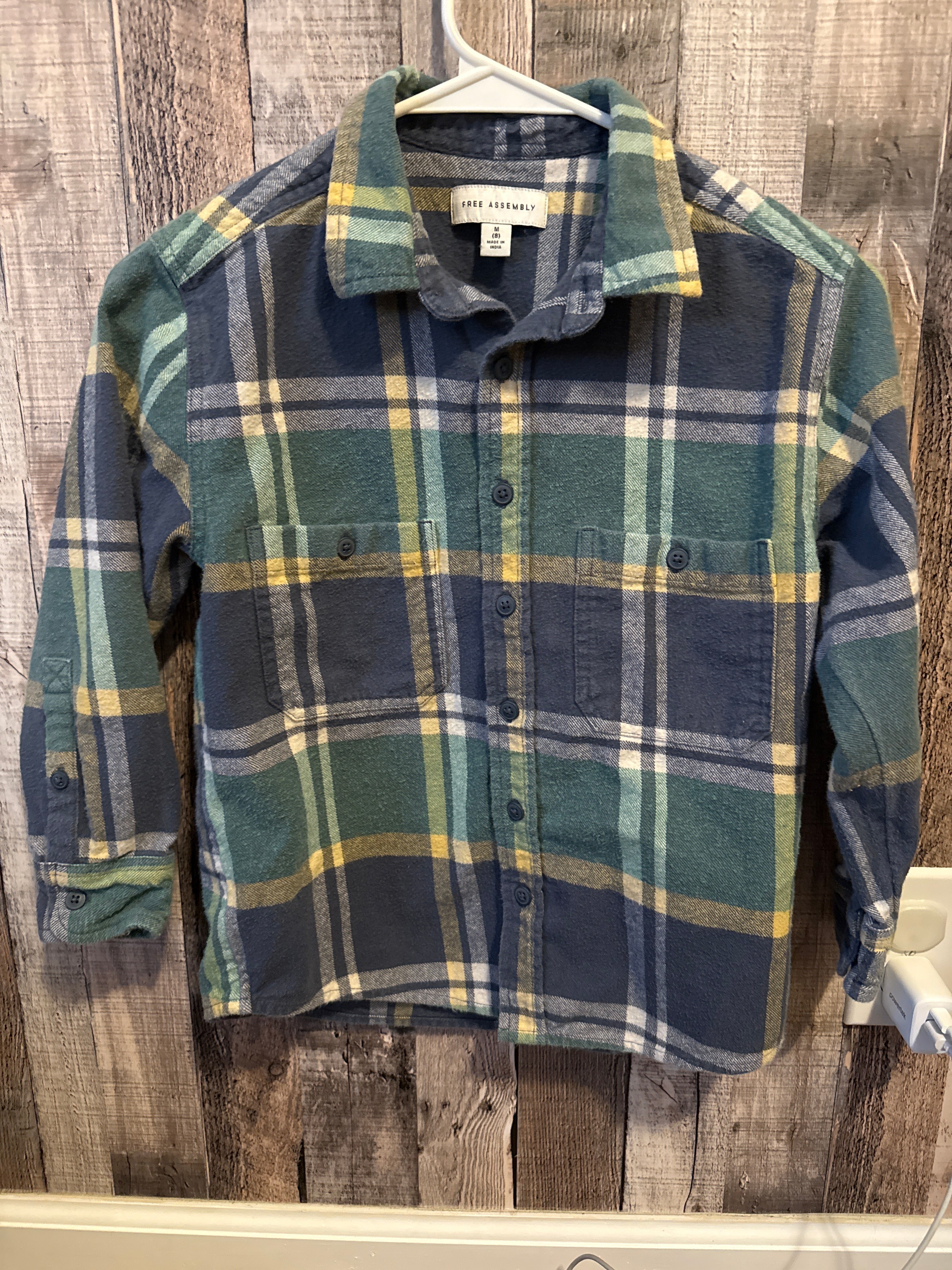 8 flannel button up