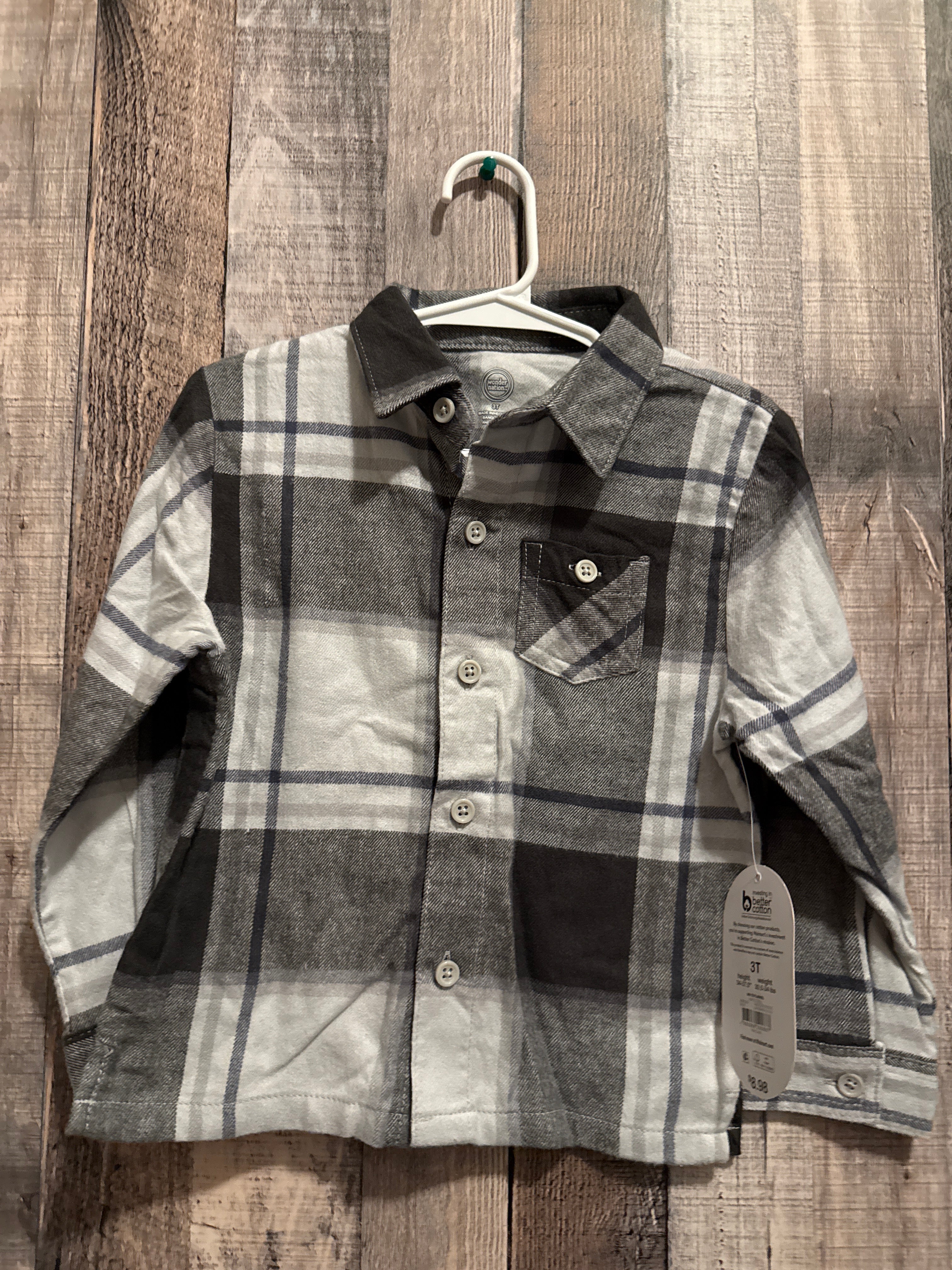 3T Flannel Button Up NWT