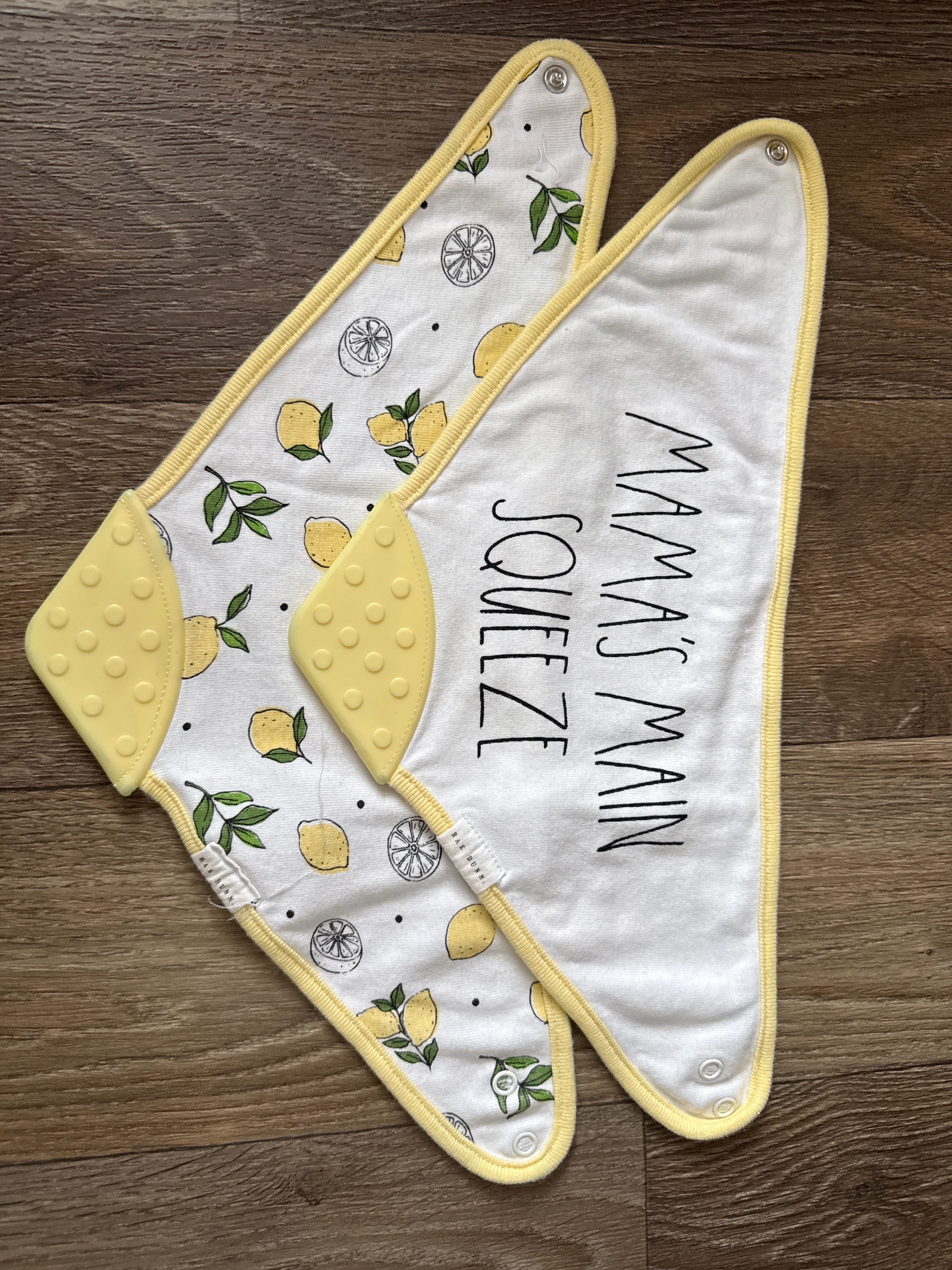 Rae Dunn set of 2 teether bibs