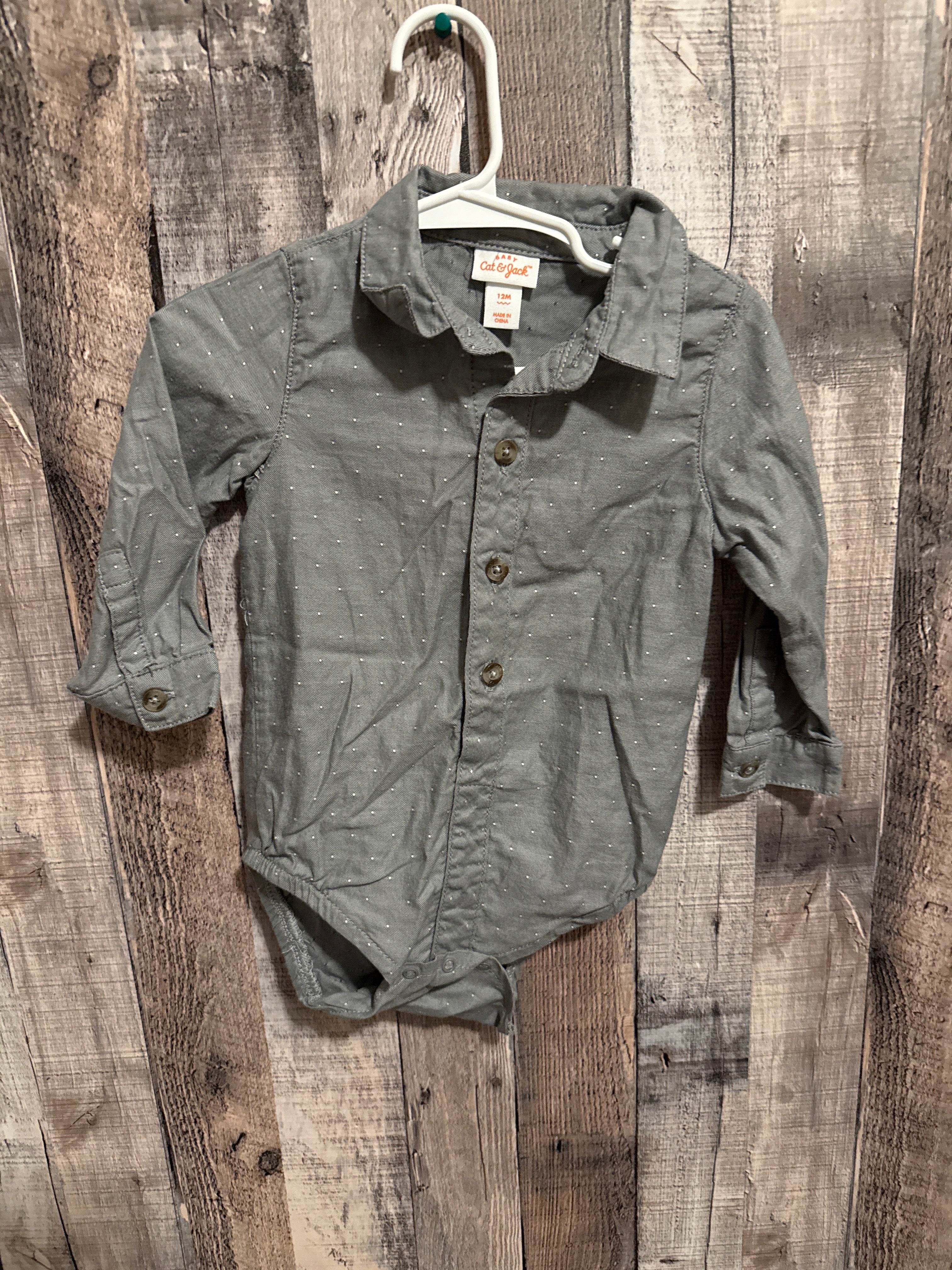 12 month button up onesie